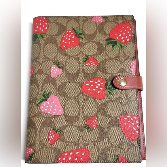 Coach Other - Coach Notebook NWT with Wild Strawberry Print Signature
Canvas Gold Khaki Multi